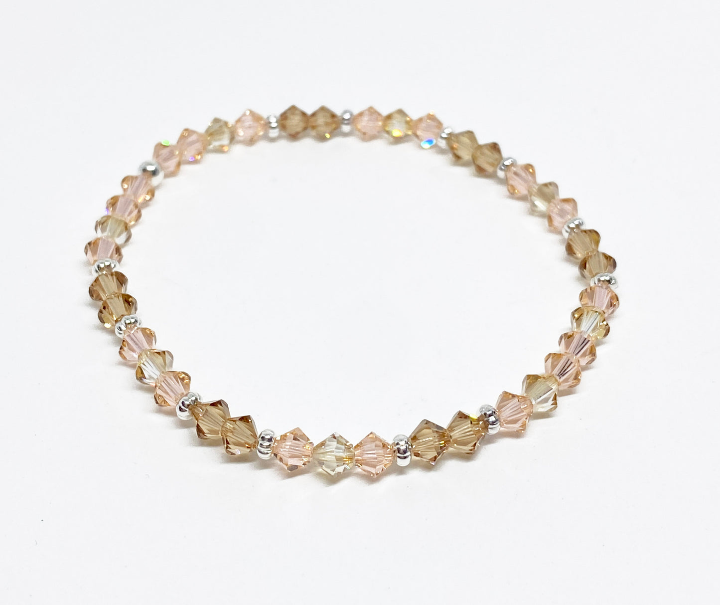 4mm Swarovski Crystal Stretch Solid Accent Bracelet in Sunkissed