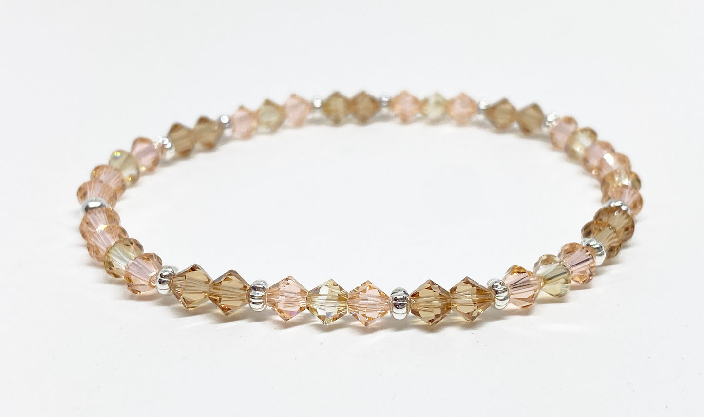 4mm Swarovski Crystal Stretch Solid Accent Bracelet in Sunkissed