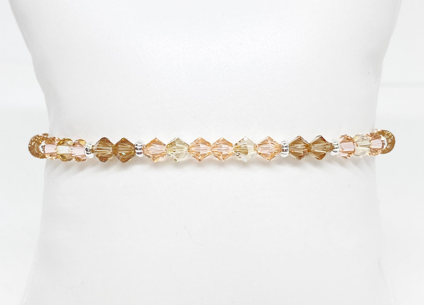 4mm Swarovski Crystal Stretch Solid Accent Bracelet in Sunkissed