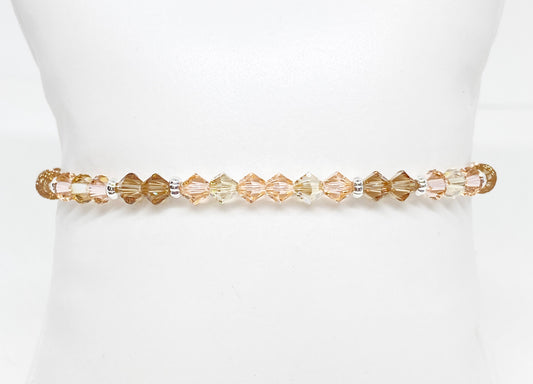 4mm Swarovski Crystal Stretch Solid Accent Bracelet in Sunkissed