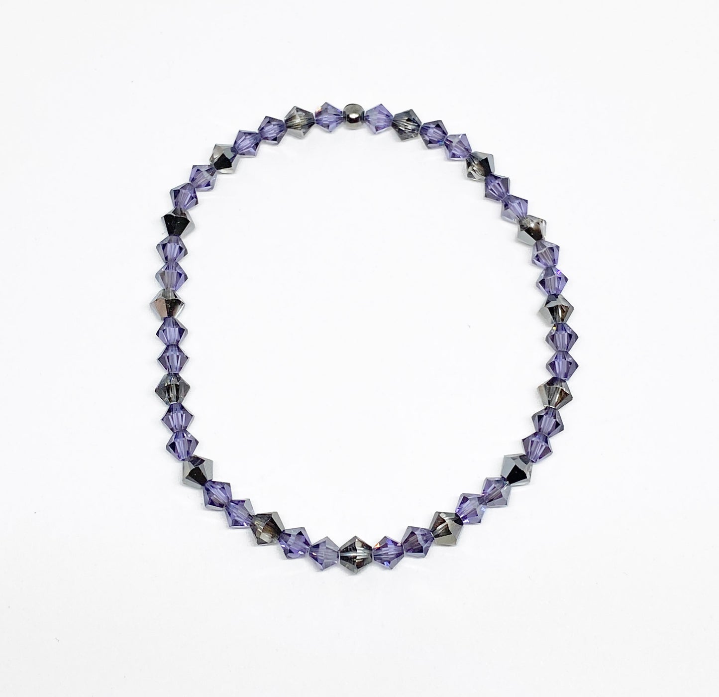 4mm Swarovski Crystal Stretch Solid Accent Bracelet in Dusk