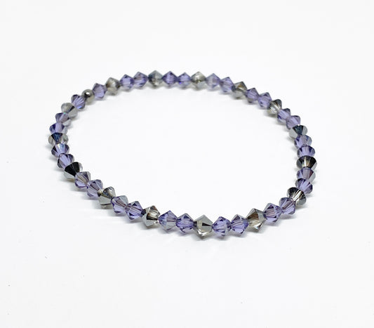 4mm Swarovski Crystal Stretch Solid Accent Bracelet in Dusk