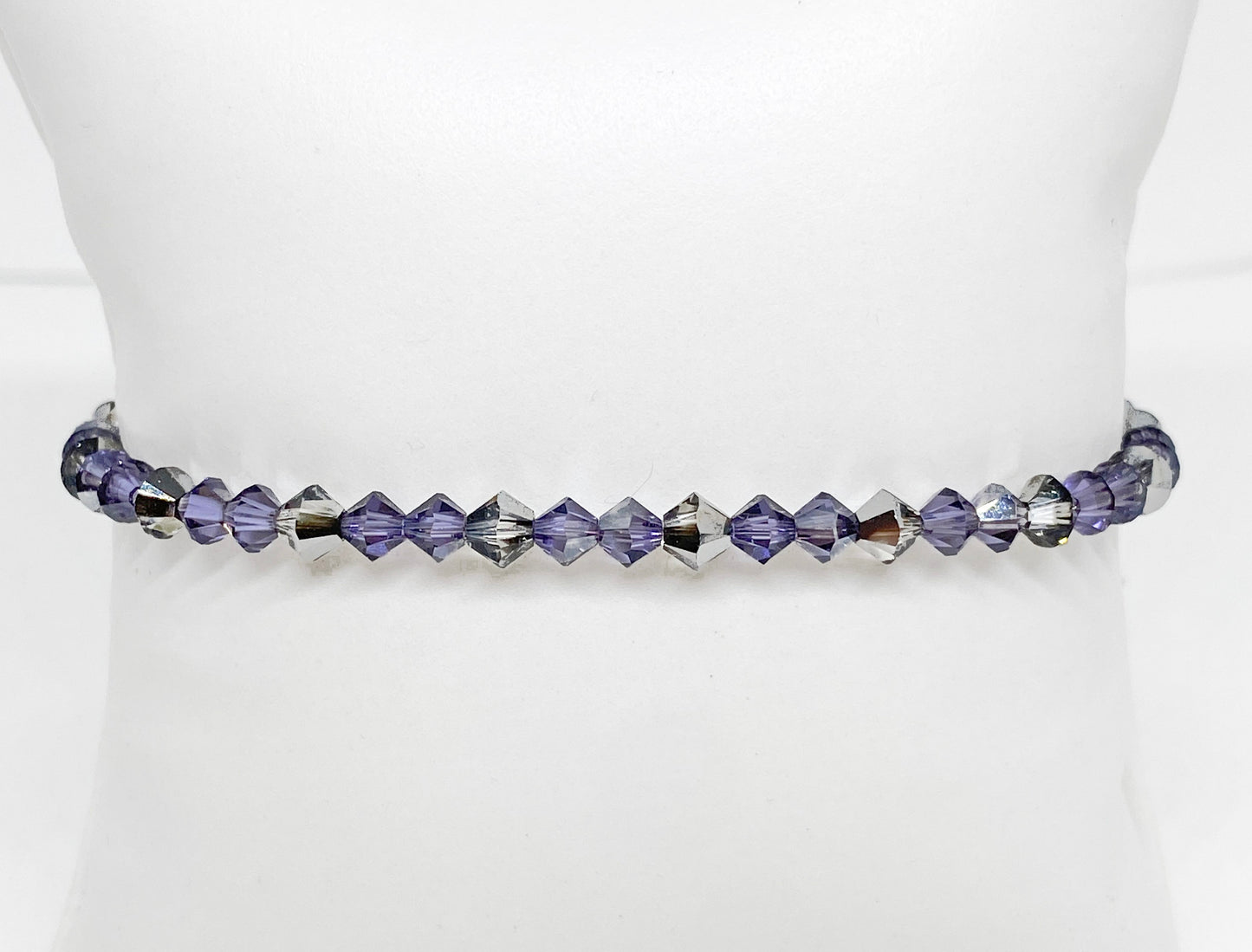 4mm Swarovski Crystal Stretch Solid Accent Bracelet in Dusk