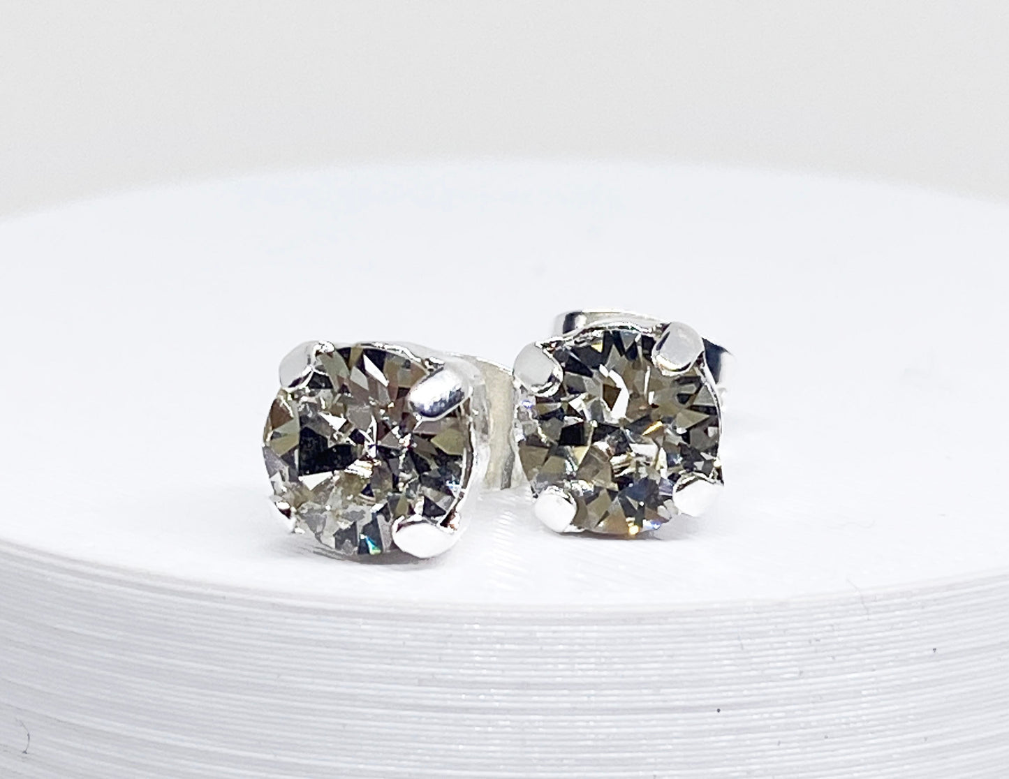 Swarovski Crystal 6mm Crystal Stud Earrings in Clear Crystal