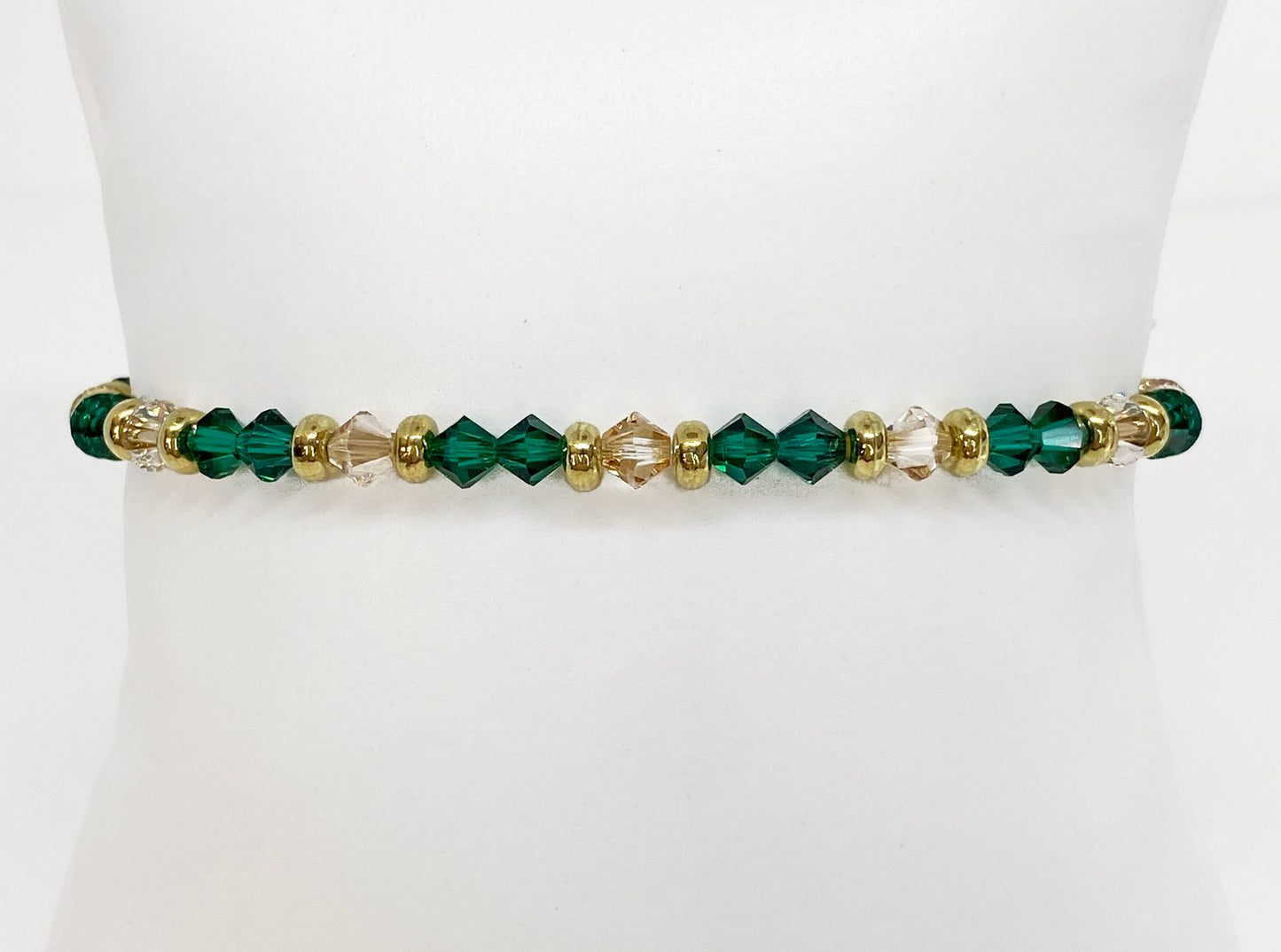 Swarovski Crystal Holiday Accent Bracelet in Emerald and Gold