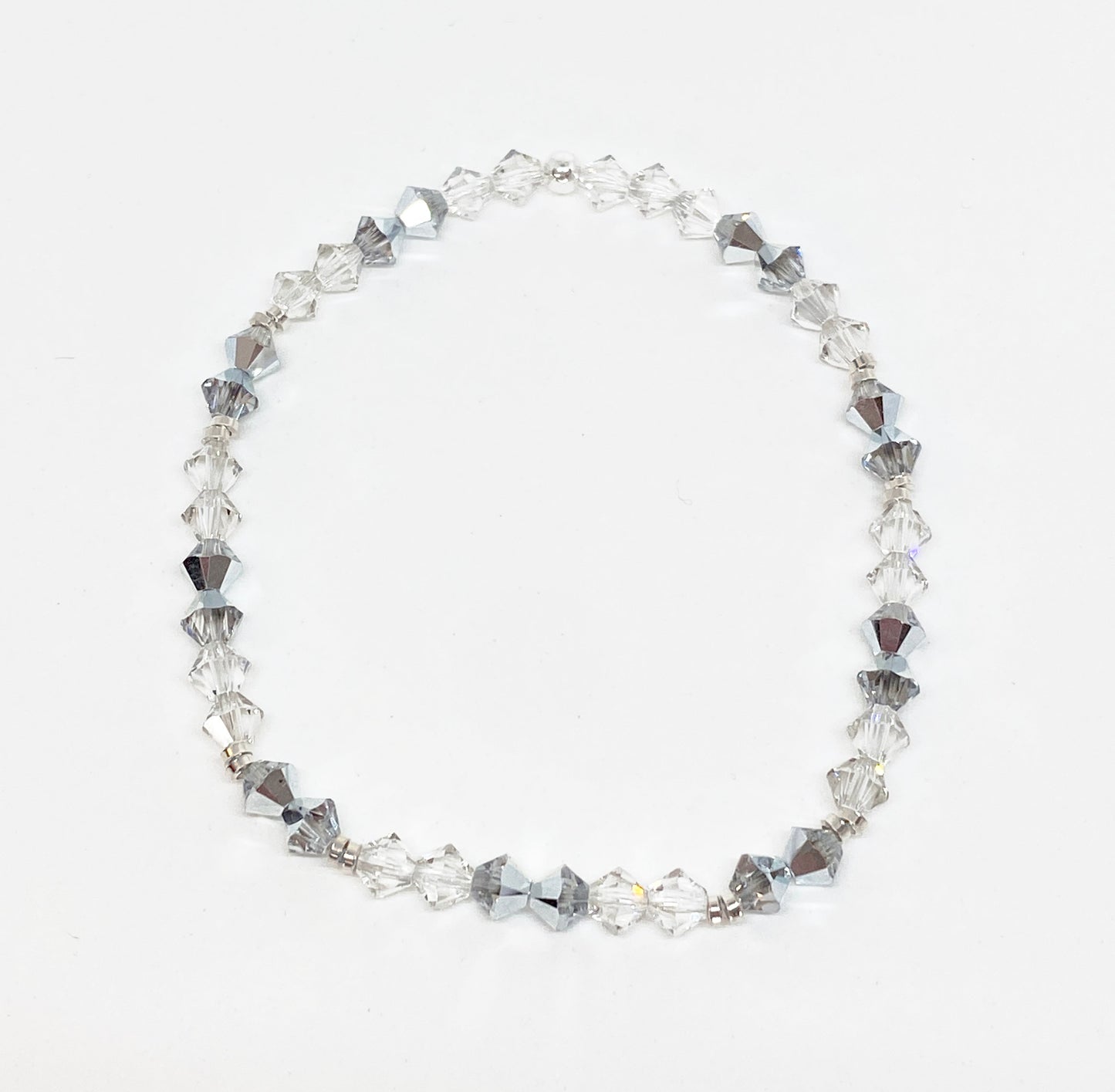 Swarovski Crystal Stretch Accent Bracelet in Winter Frost, with Silver and Clear Swarovski Crystals