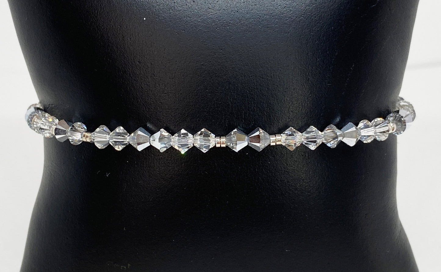 Swarovski Crystal Stretch Accent Bracelet in Winter Frost, with Silver and Clear Swarovski Crystals