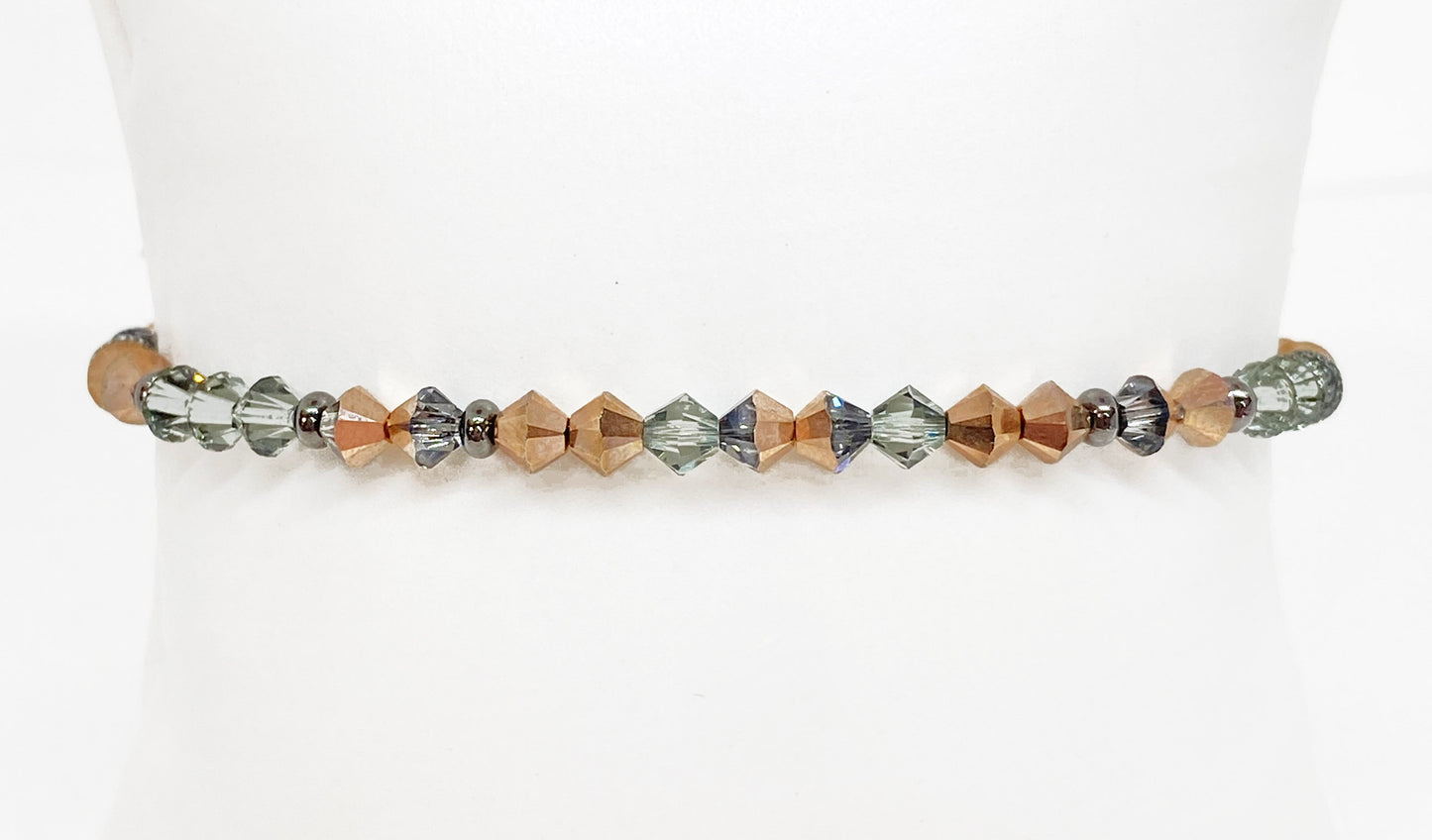 Swarovski Crystal Stretch Accent Bracelet in Rose Glow, with Rose Gold Swarovski Crystals