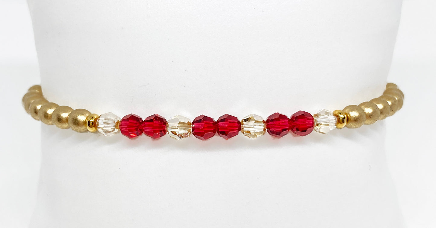 Swarovski Round Crystal Holiday Bracelet in Merriest Glow, Gold, Swarovski Crystal