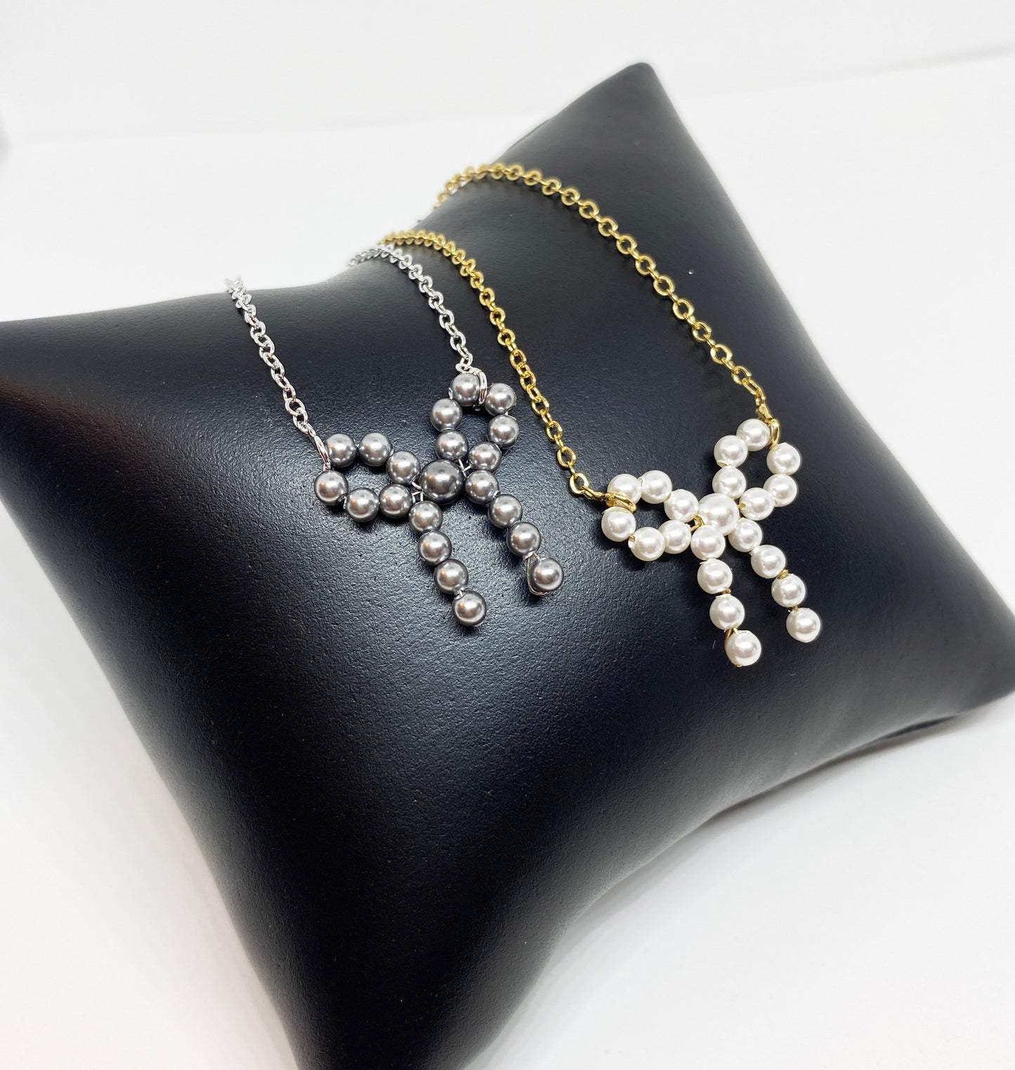 Swarovski Pearl Bow Necklace on Chain