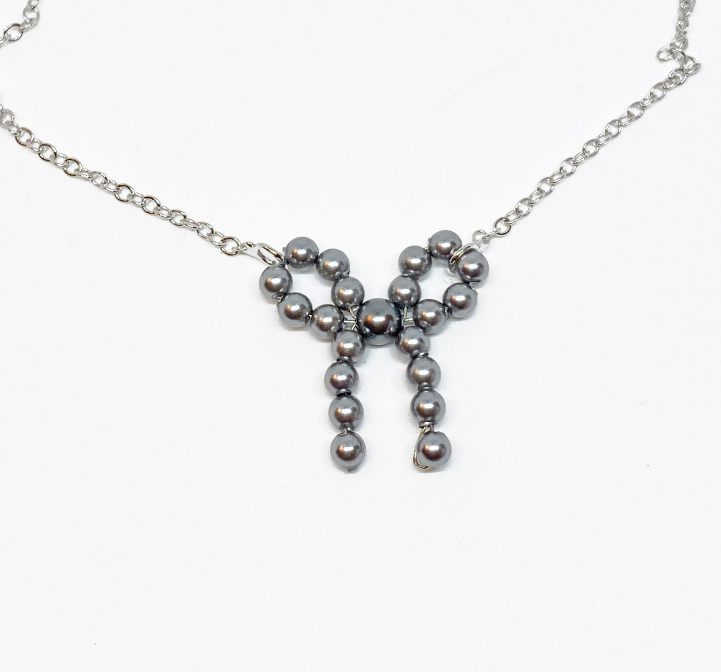 Swarovski Pearl Bow Necklace on Chain