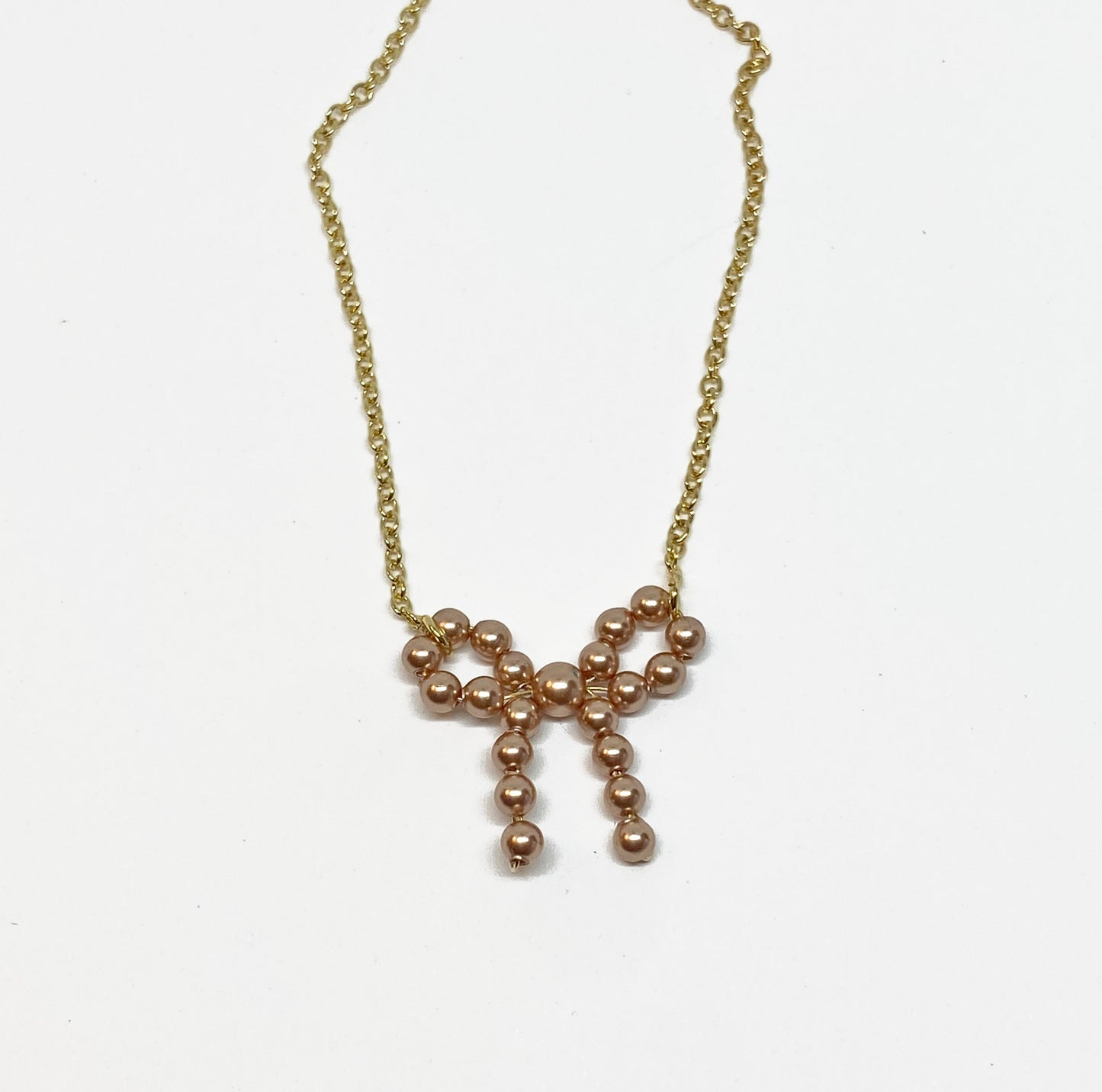 Swarovski Pearl Bow Necklace on Chain