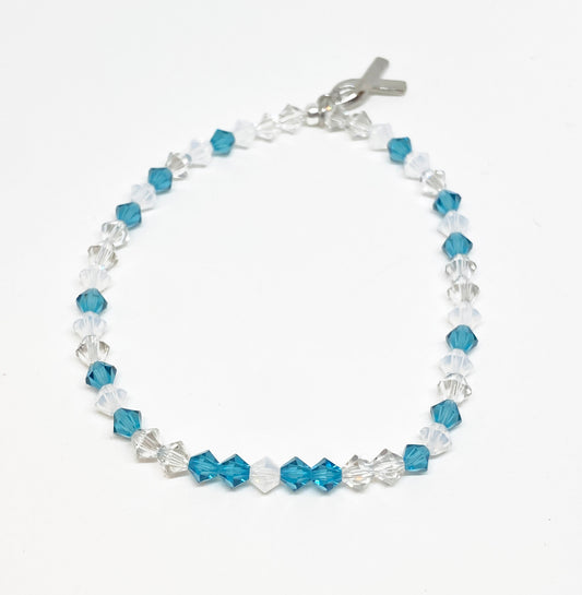 Swarovski Crystal Limited Edition Charity Beaded Bracelet in Crystal Teal for Cervical Cancer Awareness