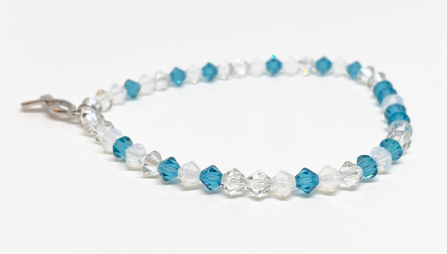 Swarovski Crystal Limited Edition Charity Beaded Bracelet in Crystal Teal for Cervical Cancer Awareness