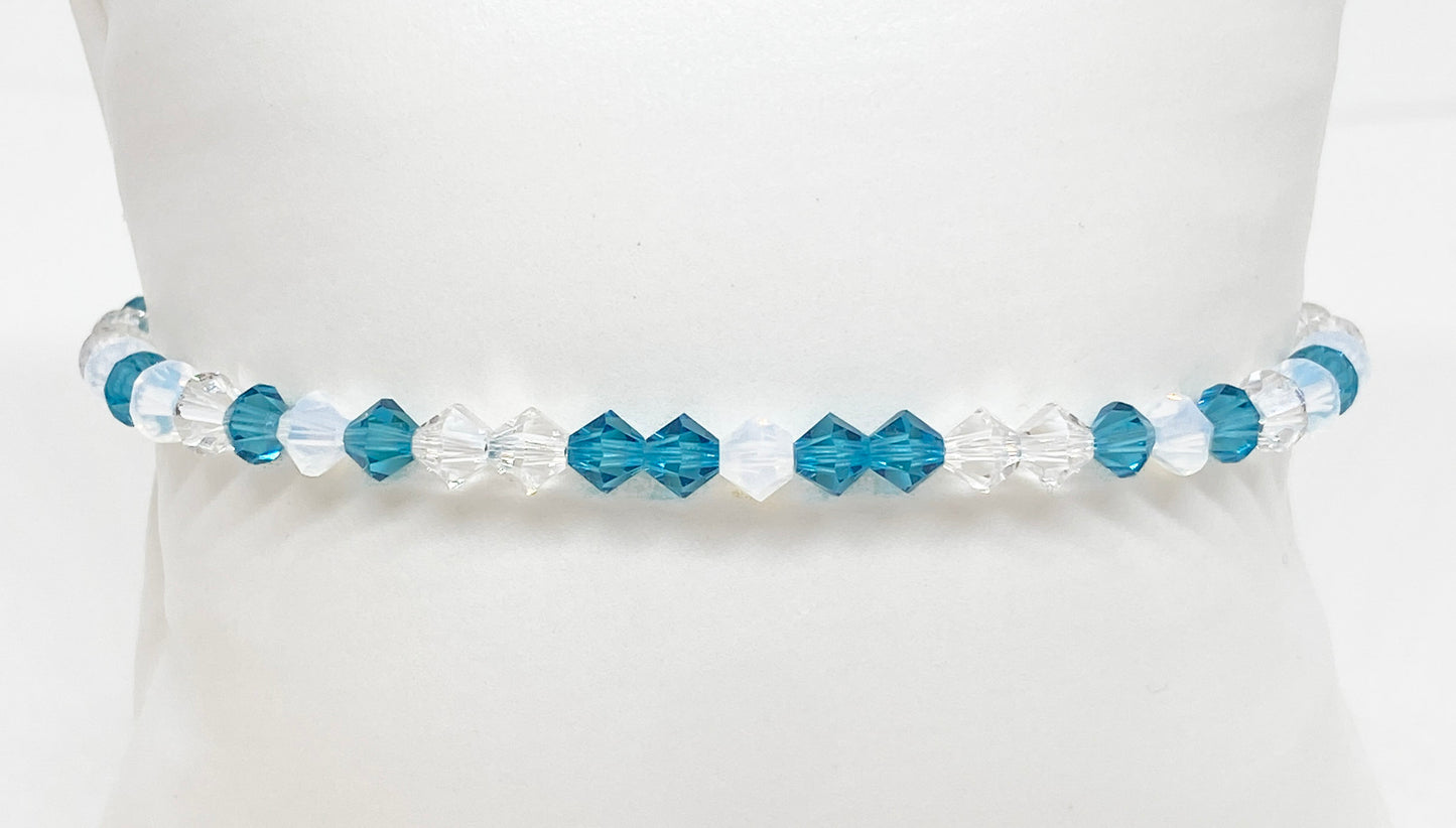 Swarovski Crystal Limited Edition Charity Beaded Bracelet in Crystal Teal for Cervical Cancer Awareness