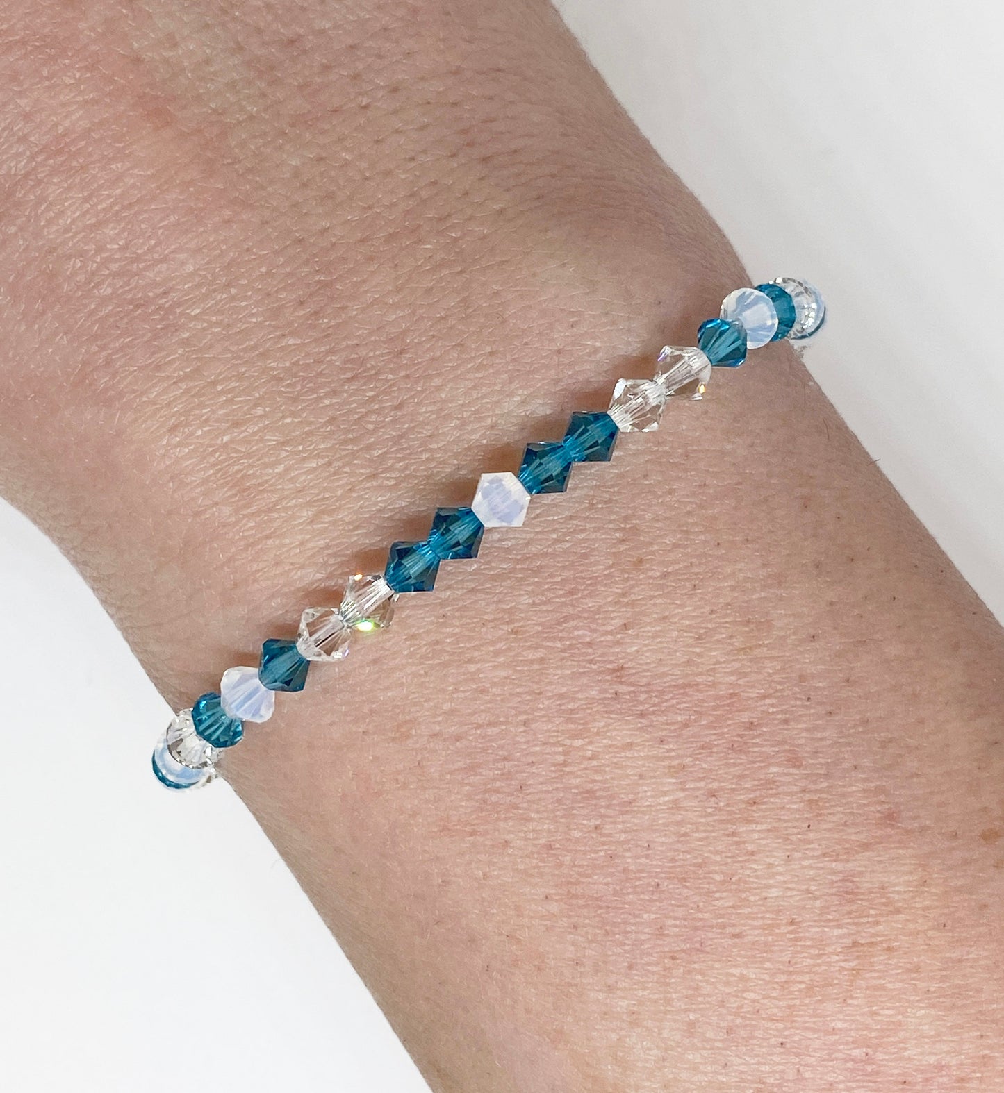 Swarovski Crystal Limited Edition Charity Beaded Bracelet in Crystal Teal for Cervical Cancer Awareness