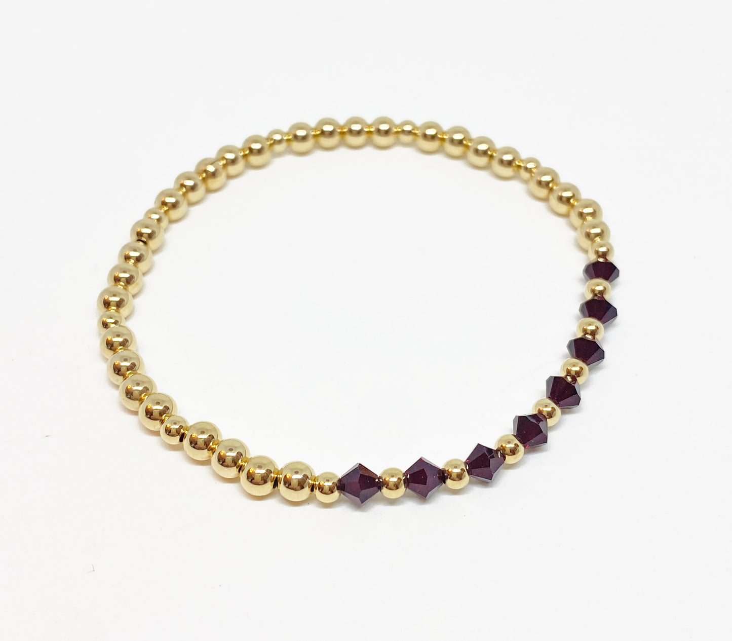 January Birthstone Shimmer - Featuring Garnet Swarovski Crystals and Gold or Sterling Silver beads