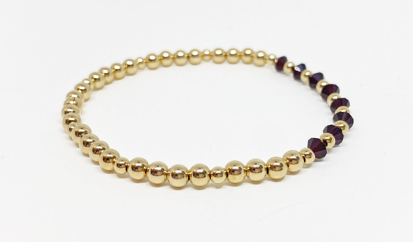 January Birthstone Shimmer - Featuring Garnet Swarovski Crystals and Gold or Sterling Silver beads