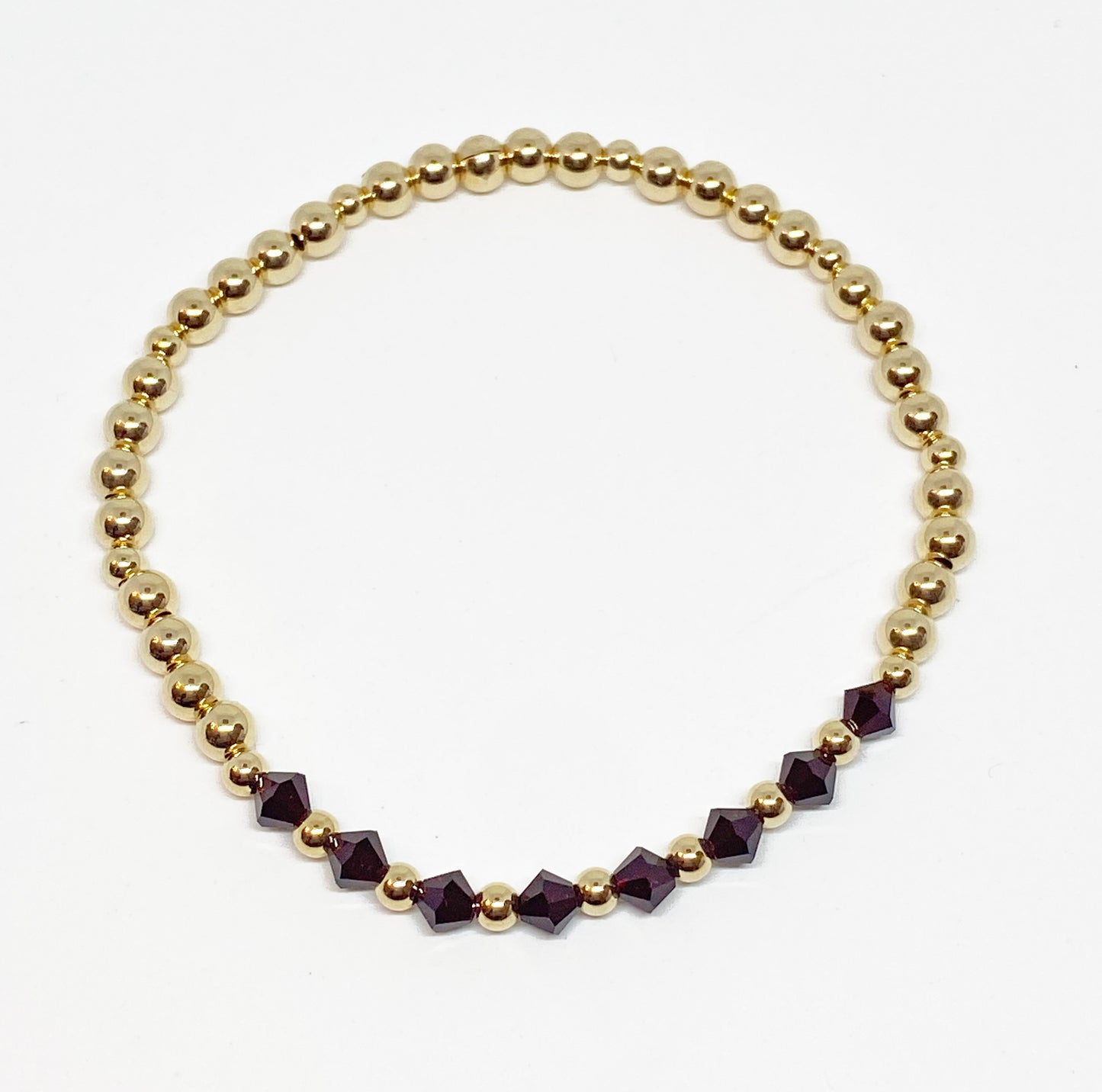 January Birthstone Shimmer - Featuring Garnet Swarovski Crystals and Gold or Sterling Silver beads