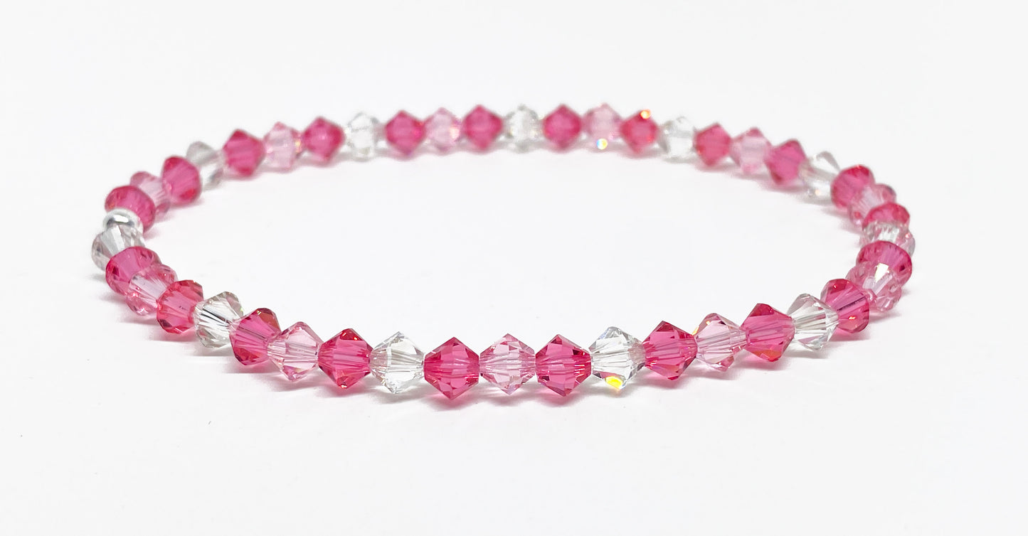 Swarovski Crystal Bracelet in Cupid's Kiss - with Light Pink Swarovski Crystals