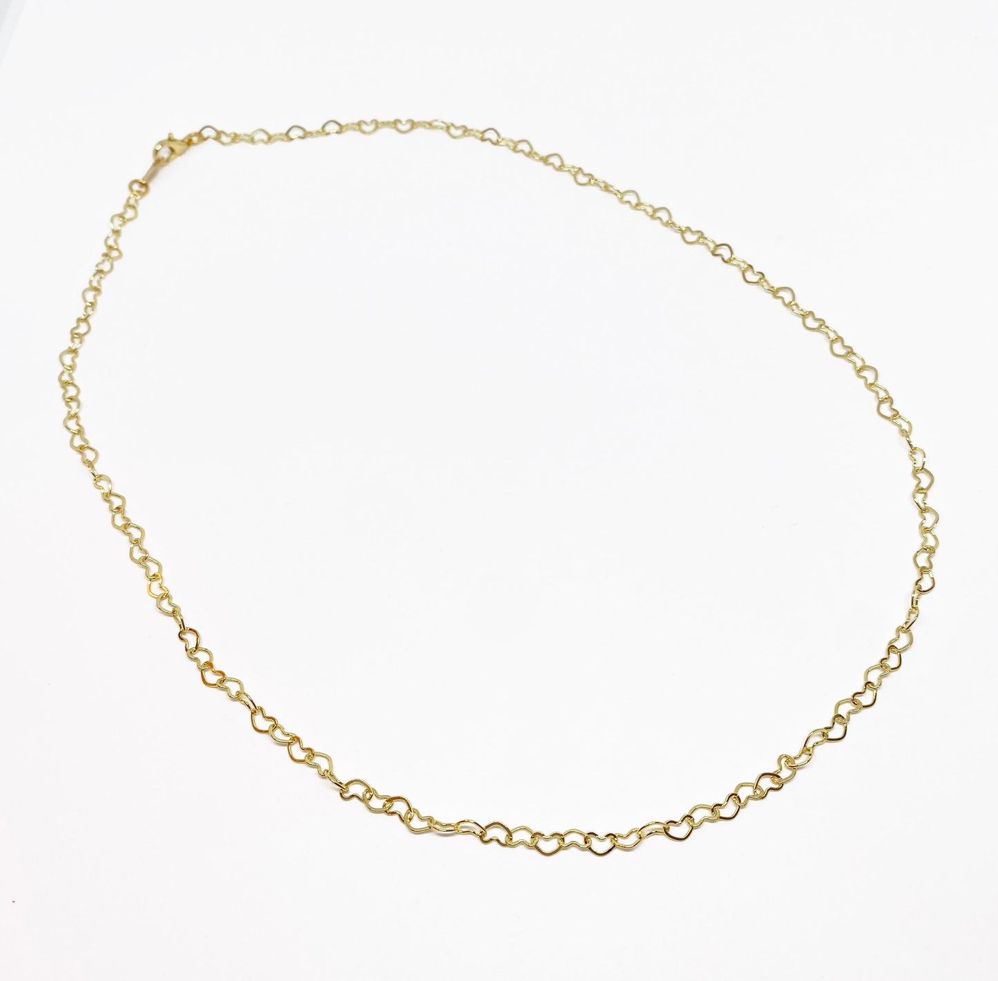 Dainty Mini Heart Link Necklace in Gold