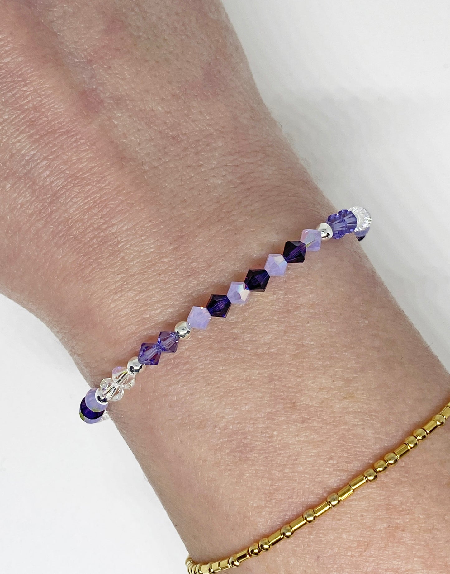 Swarovski Crystal Stretch Accent Bracelet in Sugar Plum