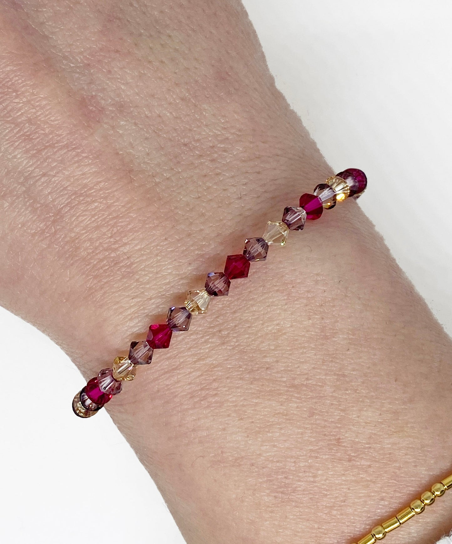 Swarovski Crystal Stretch Accent Bracelet in Bordeaux