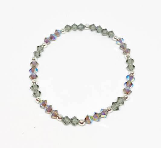 Swarovski Crystal Stretch Solid Accent Bracelet in Starlight