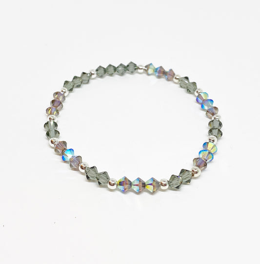 Swarovski Crystal Stretch Solid Accent Bracelet in Starlight