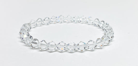6mm Swarovski Crystal Stretch Solid Accent Bracelet in Crystal Clear, Swarovski Bracelet, Crystal Bracelet, Accent Bracelet, Beaded Bracelet