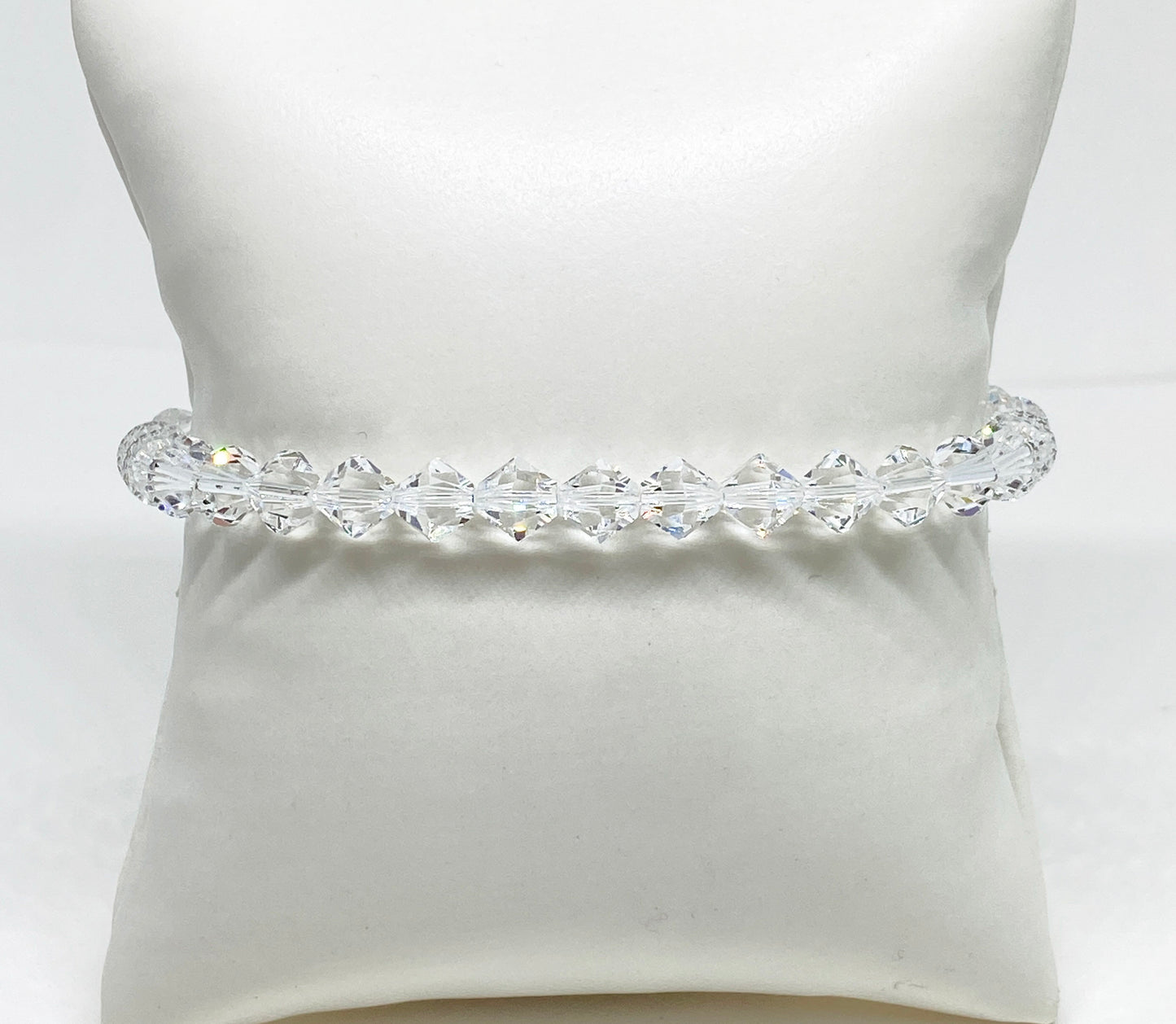 6mm Swarovski Crystal Stretch Solid Accent Bracelet in Crystal Clear, Swarovski Bracelet, Crystal Bracelet, Accent Bracelet, Beaded Bracelet