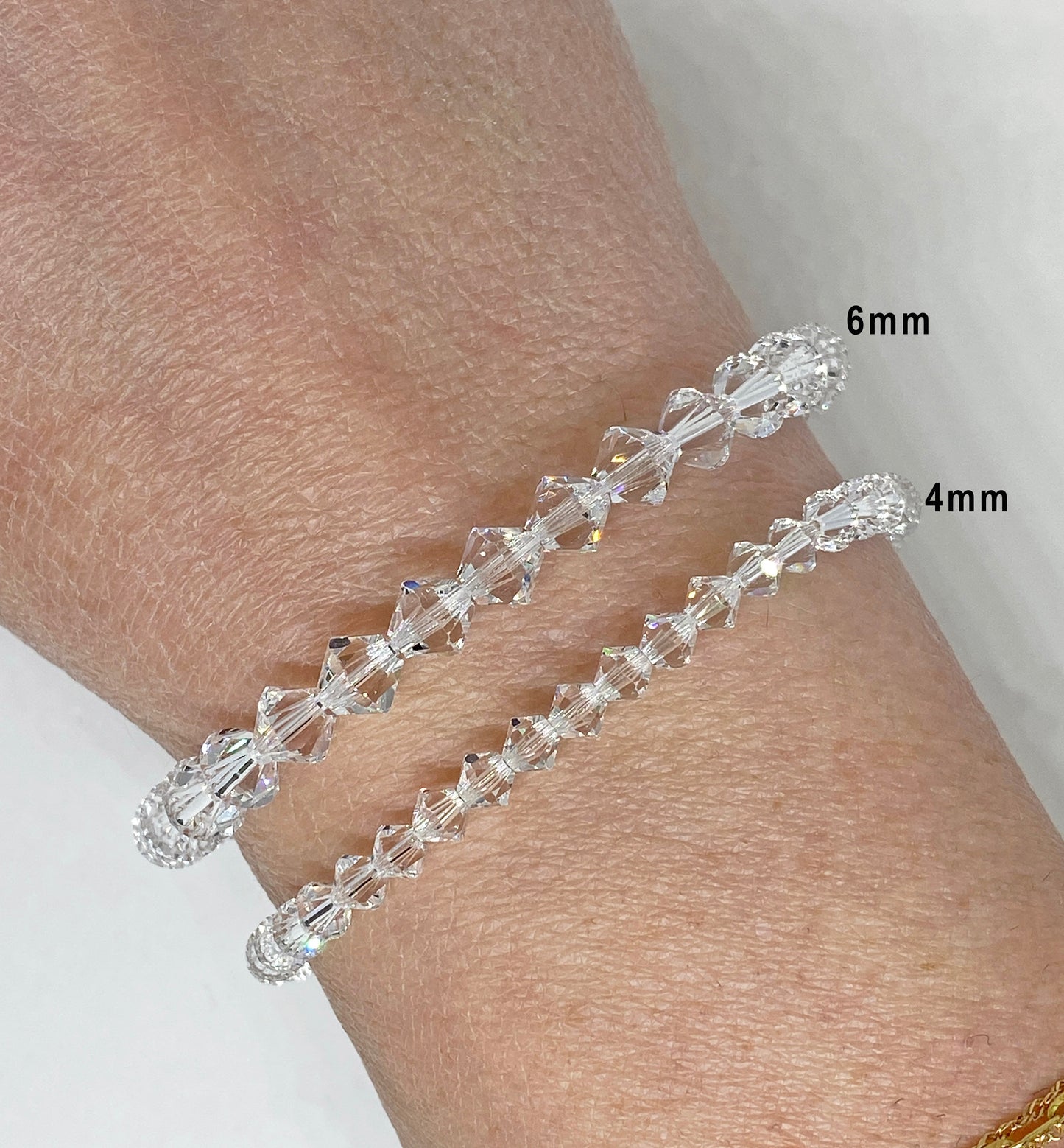6mm Swarovski Crystal Stretch Solid Accent Bracelet in Crystal Clear, Swarovski Bracelet, Crystal Bracelet, Accent Bracelet, Beaded Bracelet