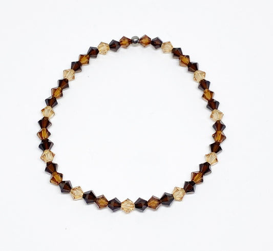 Swarovski Crystal Stretch Accent Bracelet in Mocha Latte