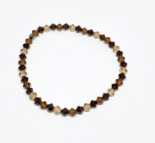 Swarovski Crystal Stretch Accent Bracelet in Mocha Latte