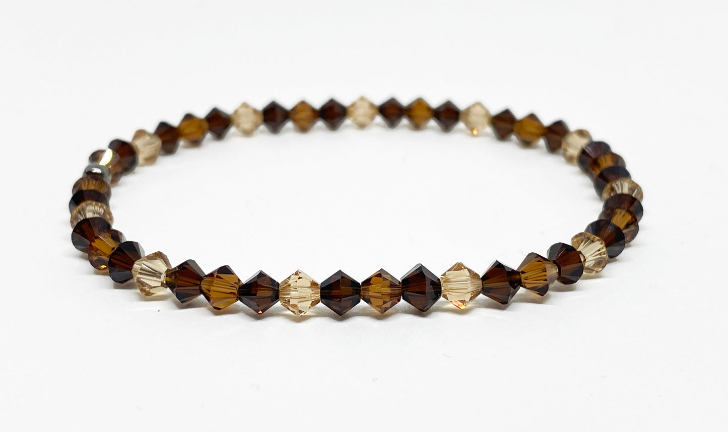 Swarovski Crystal Stretch Accent Bracelet in Mocha Latte