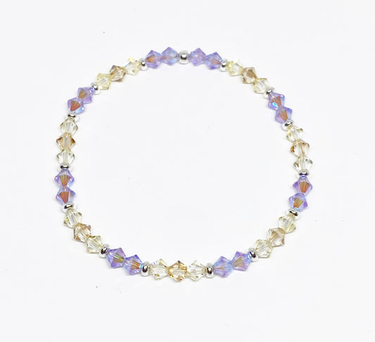 Swarovski Crystal Stretch Accent Bracelet in Frosted Violet
