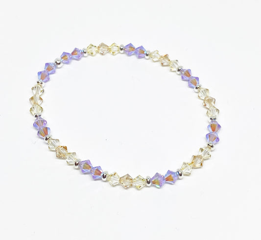 Swarovski Crystal Stretch Accent Bracelet in Frosted Violet