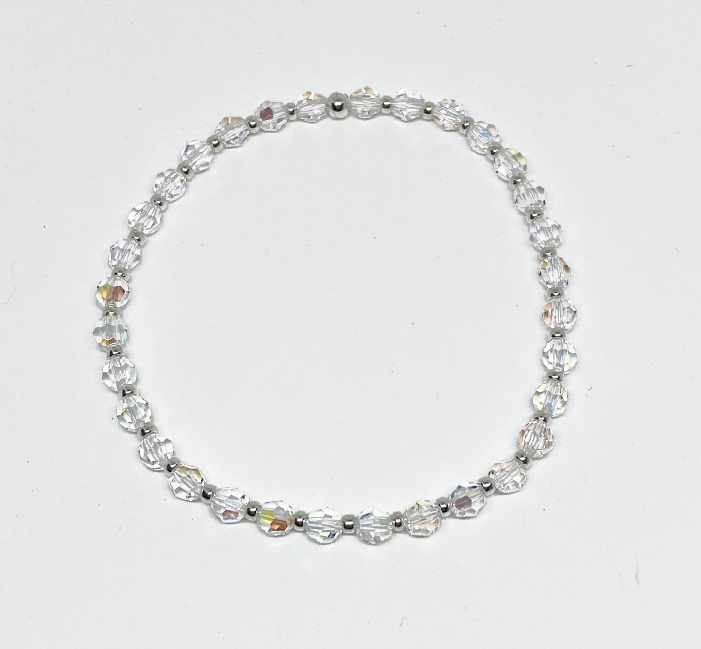 Swarovski 4mm Round Crystal Holiday Bracelet in Crystal Shimmer