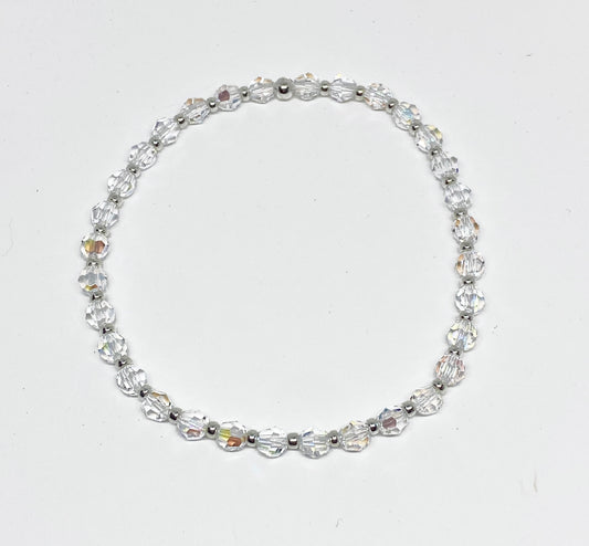 Swarovski 4mm Round Crystal Holiday Bracelet in Crystal Shimmer