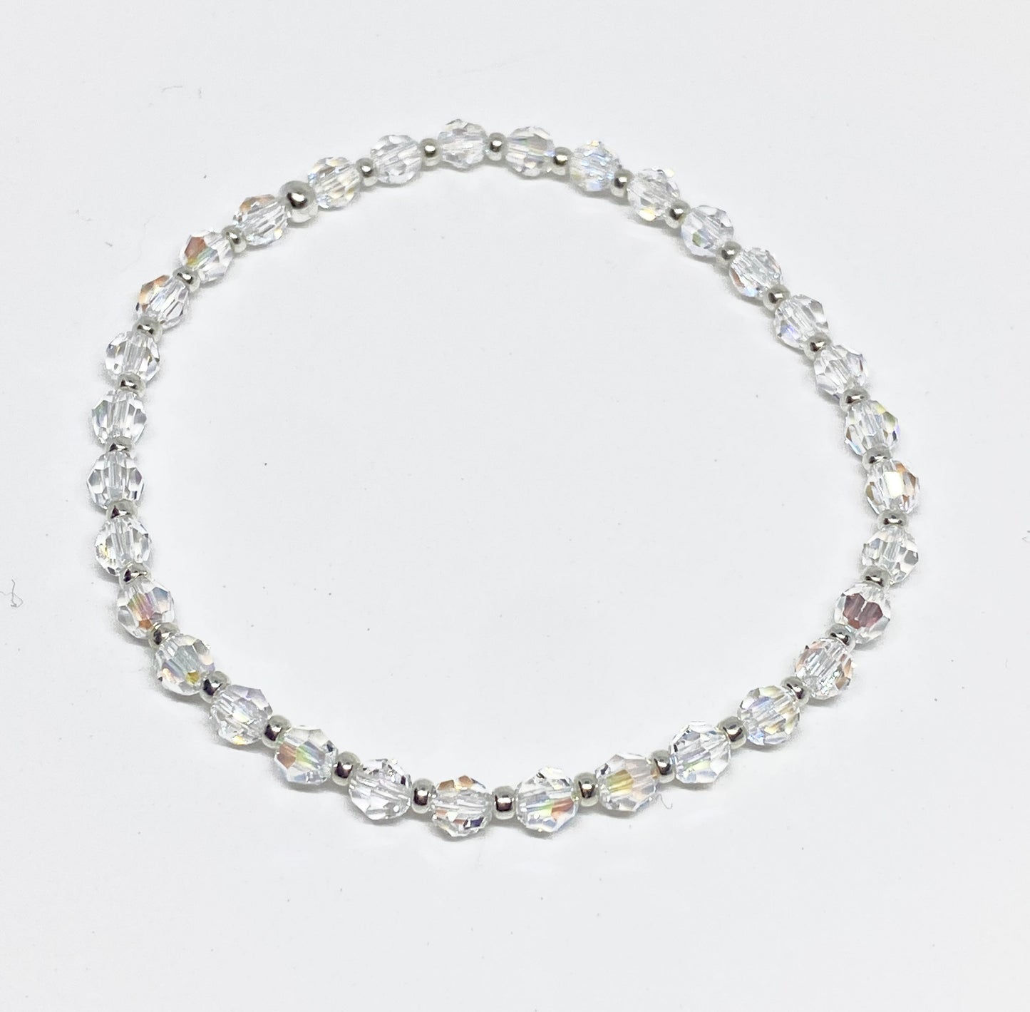 Swarovski 4mm Round Crystal Holiday Bracelet in Crystal Shimmer
