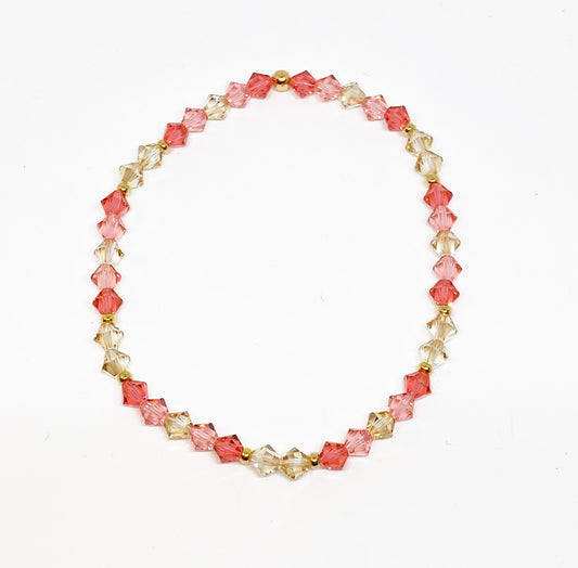 Swarovski Crystal Stretch Accent Bracelet in Honeyed Rose