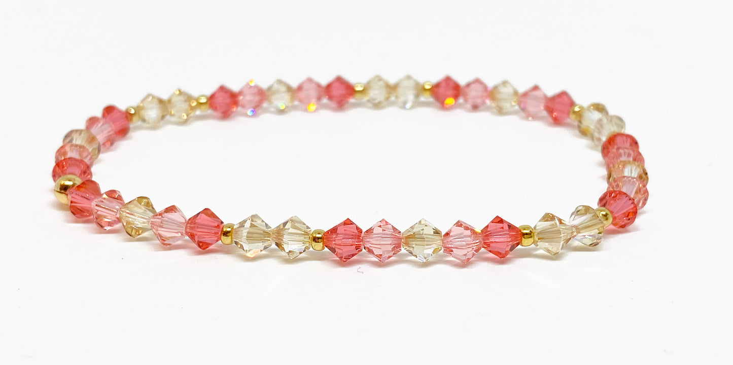 Swarovski Crystal Stretch Accent Bracelet in Honeyed Rose