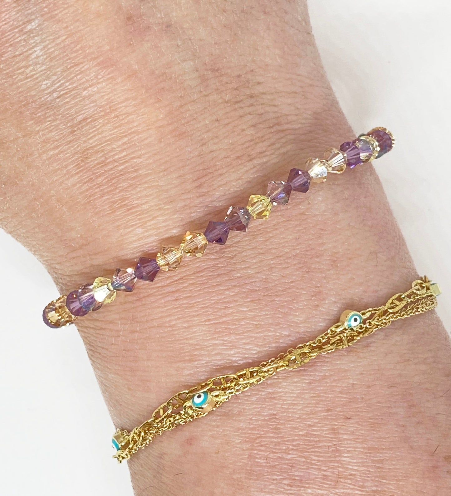 Swarovski Crystal Stretch Accent Bracelet in Golden Bloom