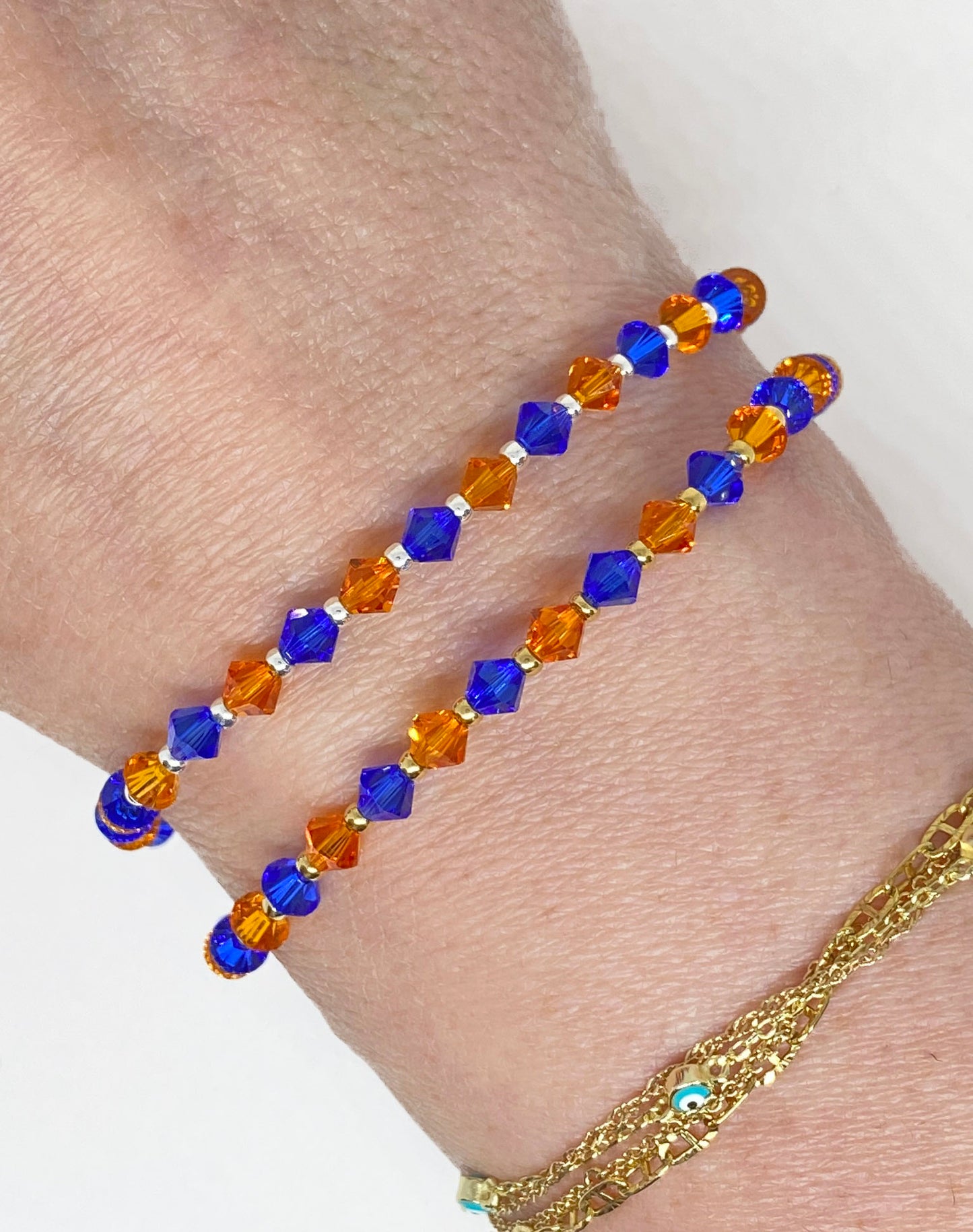 NY KNICKS Inspired Swarovski Crystal Stretch Accent Bracelet in Manhattan Lights