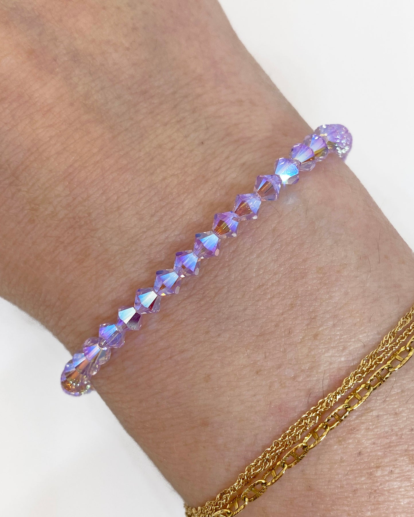 Swarovski Crystal Stretch Accent Bracelet in Violet Reverie