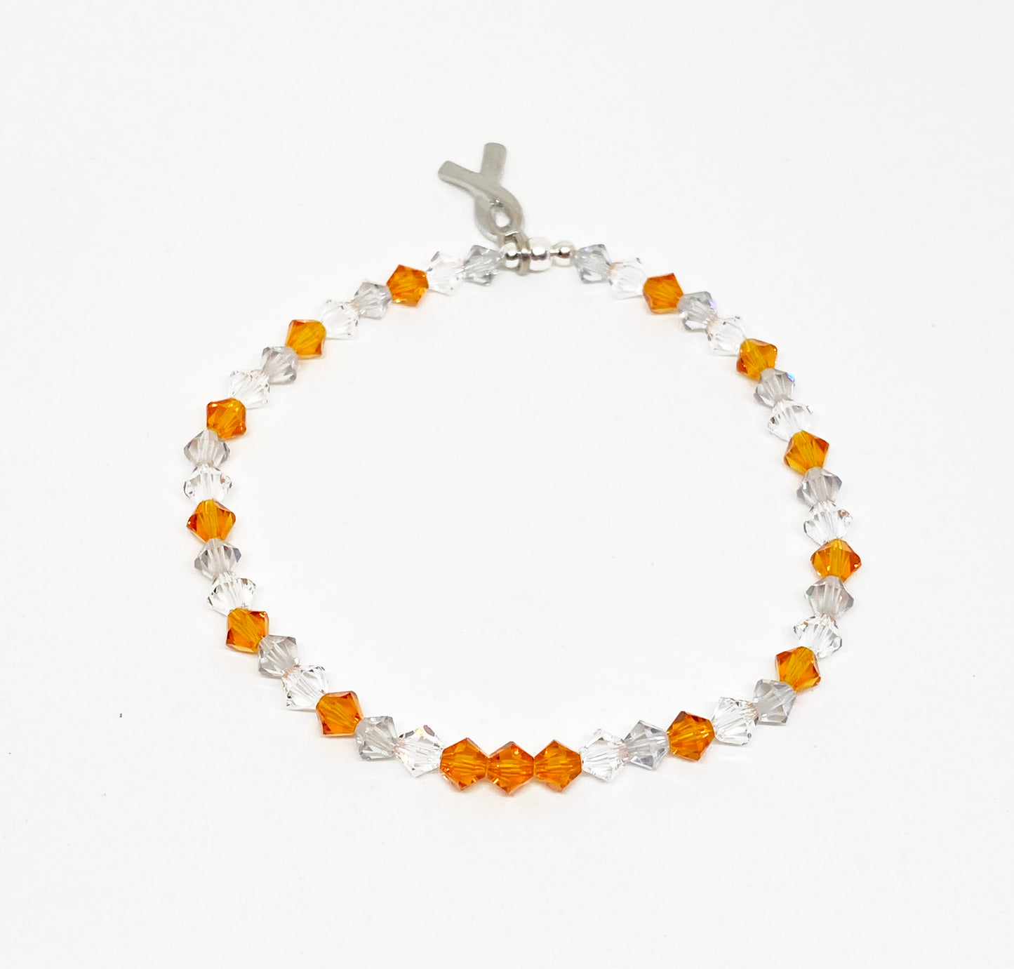 Swarovski Crystal Limited Edition Charity Beaded Bracelet in Tangerine for Multiple Sclerosis Awareness Month