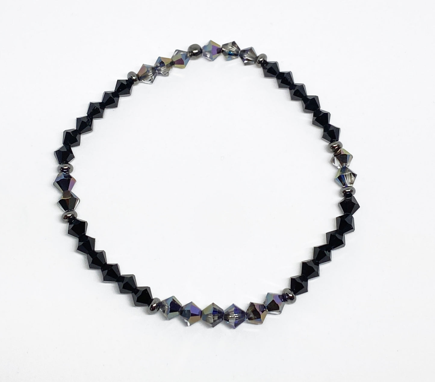 Halloween Swarovski Crystal Beaded Stretch Bracelet in Midnight Spell