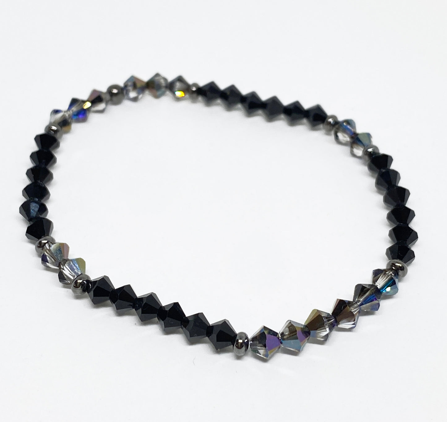 Halloween Swarovski Crystal Beaded Stretch Bracelet in Midnight Spell