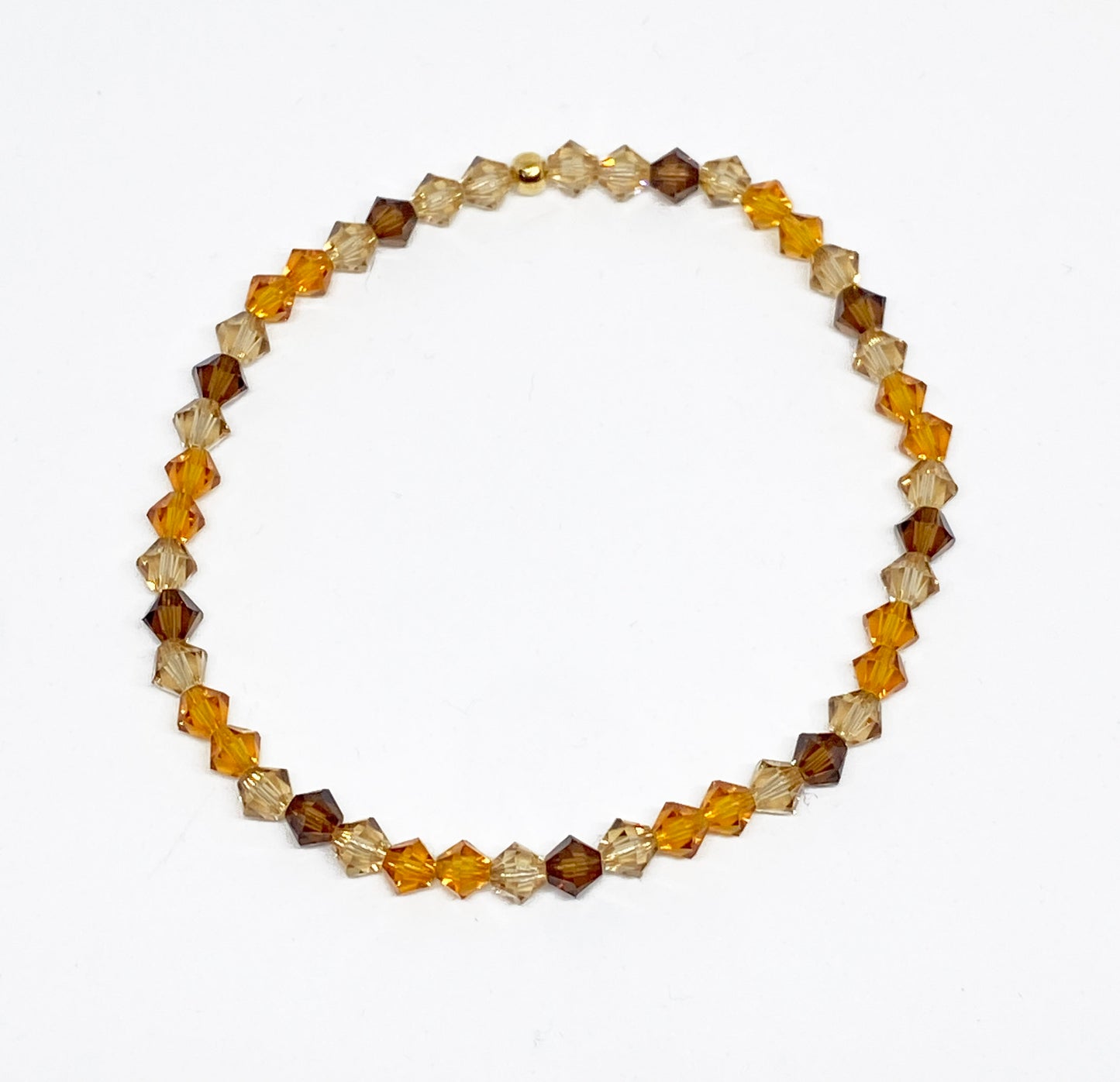 Swarovski Crystal Beaded Bracelet in Harvest Leaves