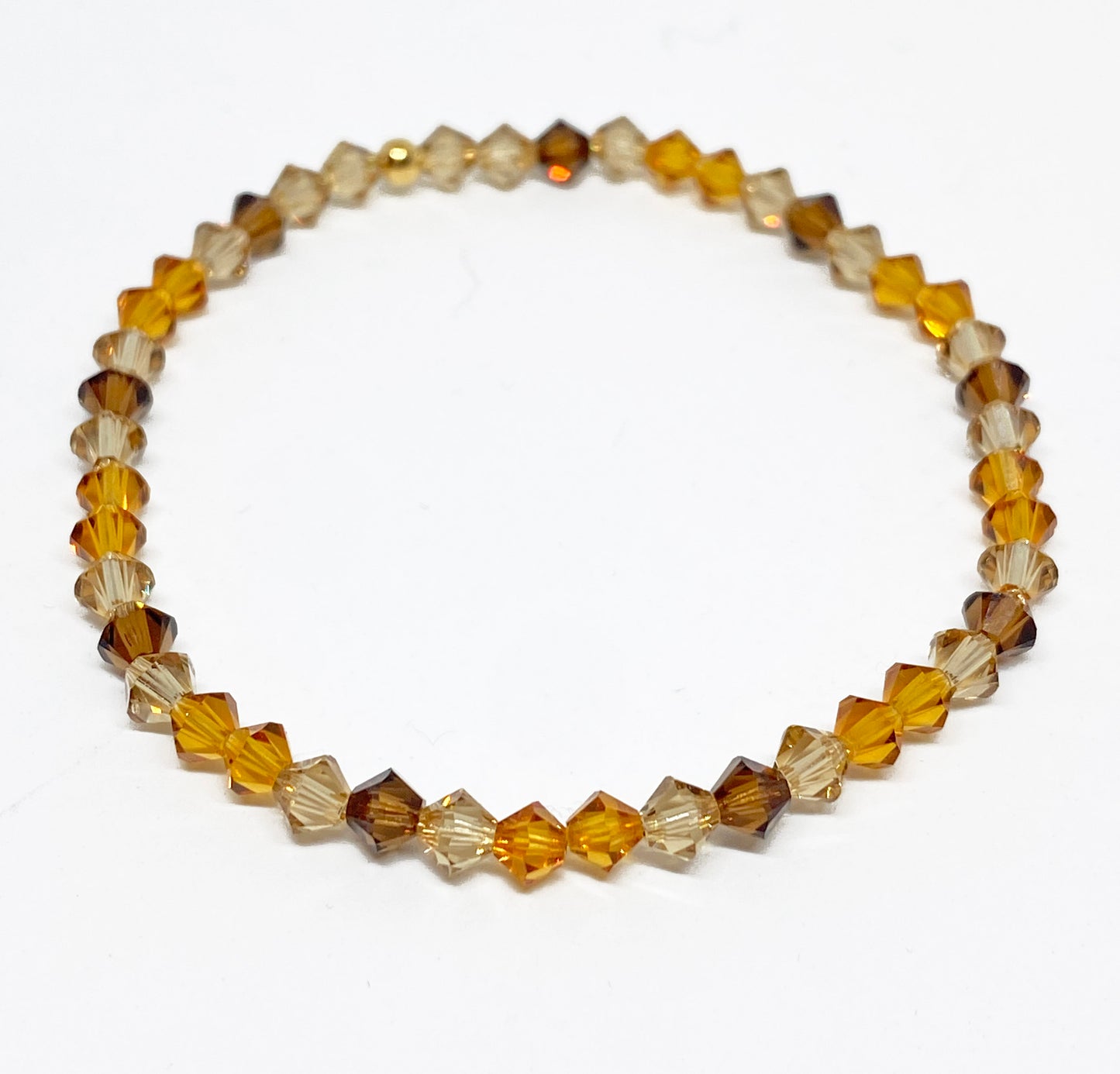 Swarovski Crystal Beaded Bracelet in Harvest Leaves